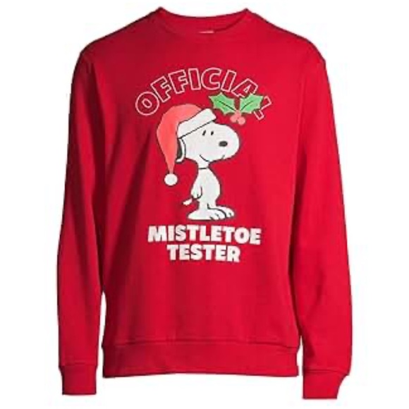 PEANUTS Red Snoopy Mistletoe Tester Crewneck Sweatshirt Size 2XL - Picture 1 of 9
